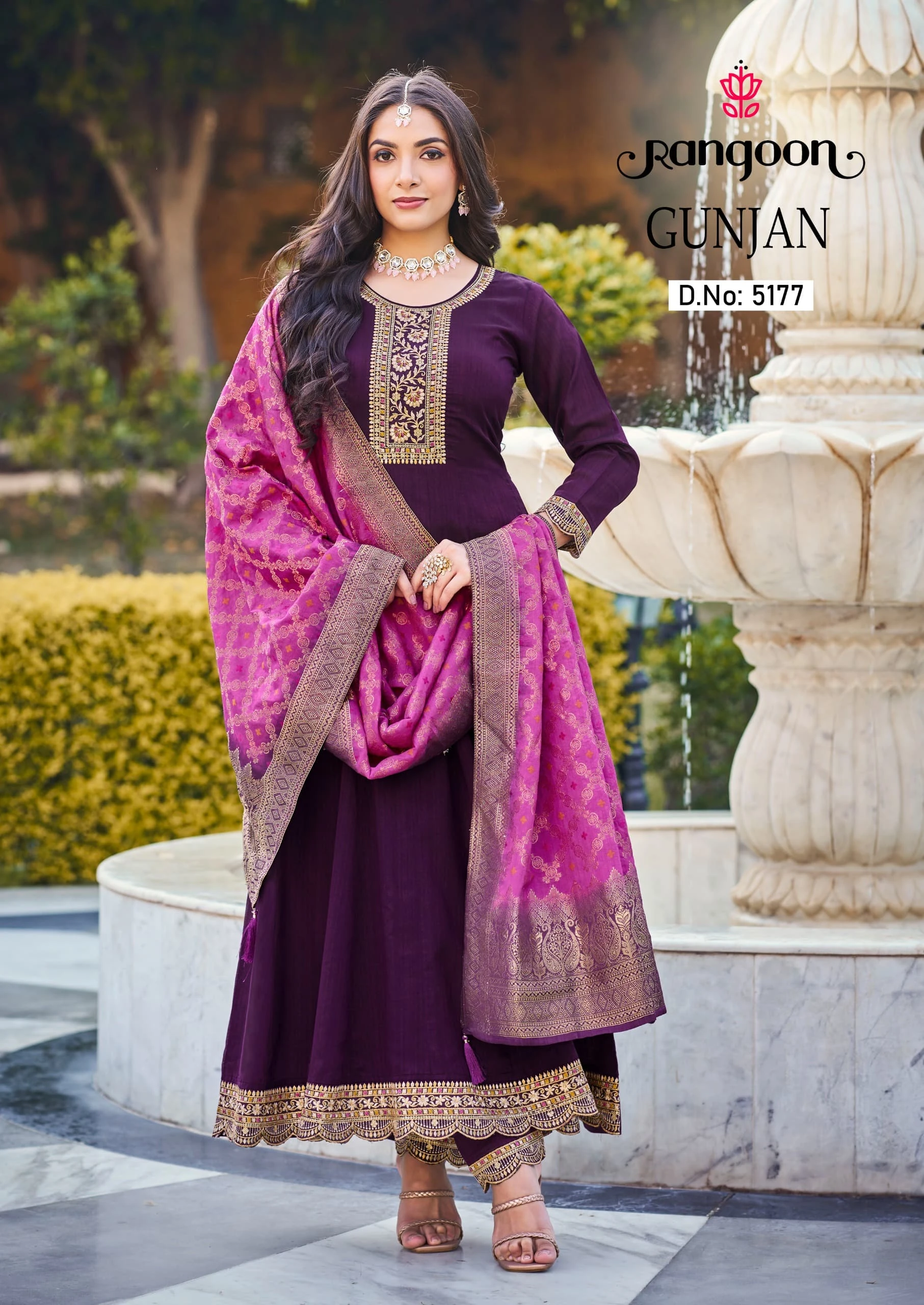 Rangoon Gunjan Silk Wholesale Fancy Readymade Salwar Suit Catalog — Wholesale Readymade Suit, Rangoon wholesale from Surat - Gallery Image 4